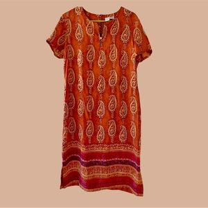 Silk printed boho dress